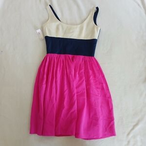 Amanda Uprichard Pink and Navy Mini Dress
